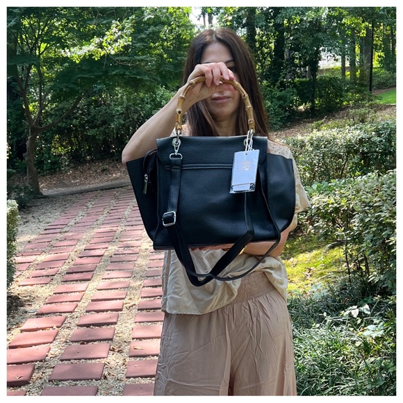 09 Chic Black Satchel Bag From Paris - Picture 4 of 6